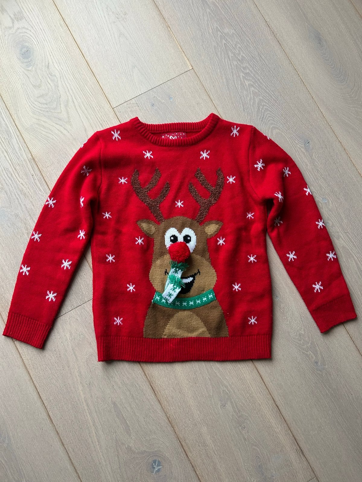 Kersttrui rood met rendier Primark - Maat 10-11 jaar / 146cm, Ophalen of Verzenden, Zo goed als nieuw, Primark, Jongen of Meisje