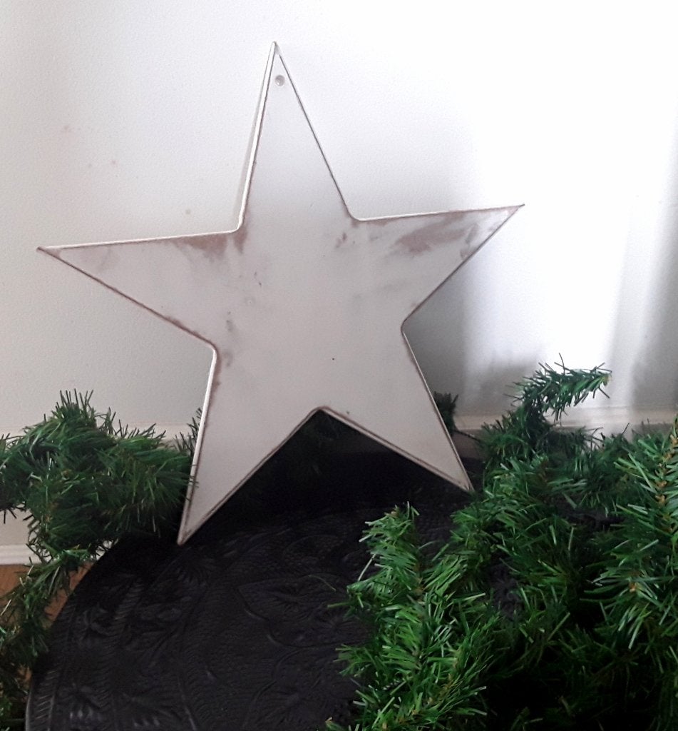 Brocante houten ster met opgeschuurde randjes en stukjes, Ophalen of Verzenden, Zo goed als nieuw