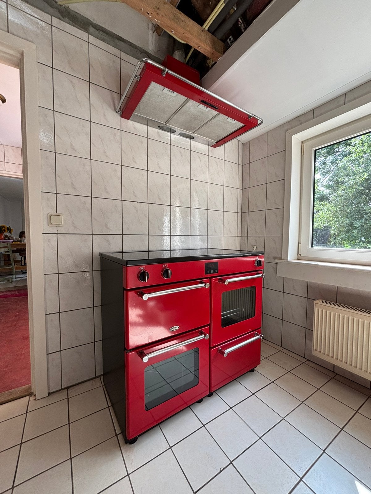 BELLING fornuis limited edition Rood, Ophalen, Gebruikt, 60 cm of meer, Energieklasse A of zuiniger