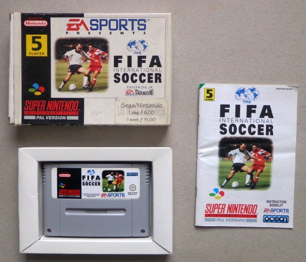 FIFA International Soccer voor de Super Nintendo Compleet, Gebruikt, 2 spelers, Ophalen of Verzenden, Vanaf 3 jaar
