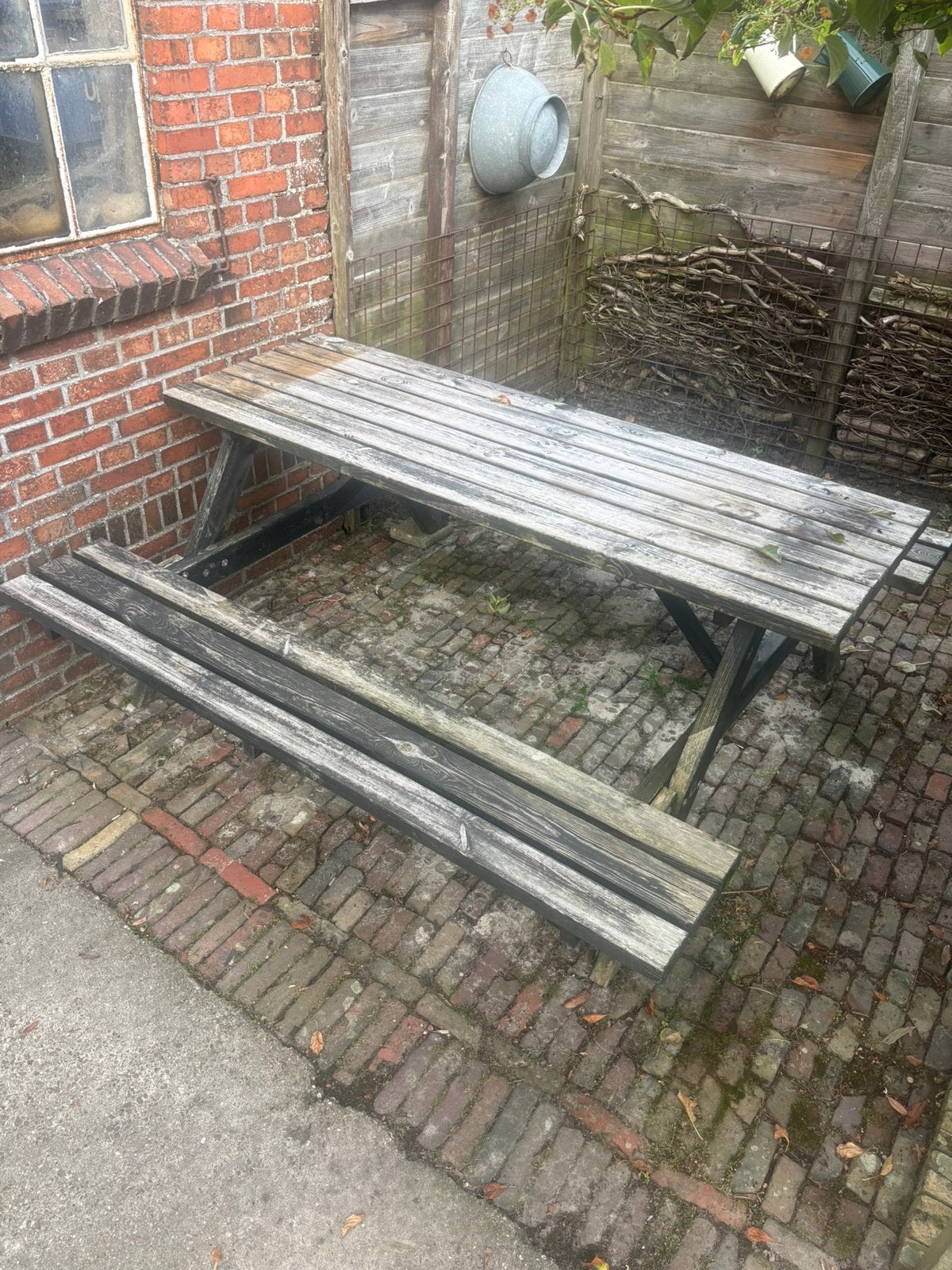 picknicktafel, Tuin en Terras, Ophalen, Gebruikt, Inklapbaar, Rechthoekig