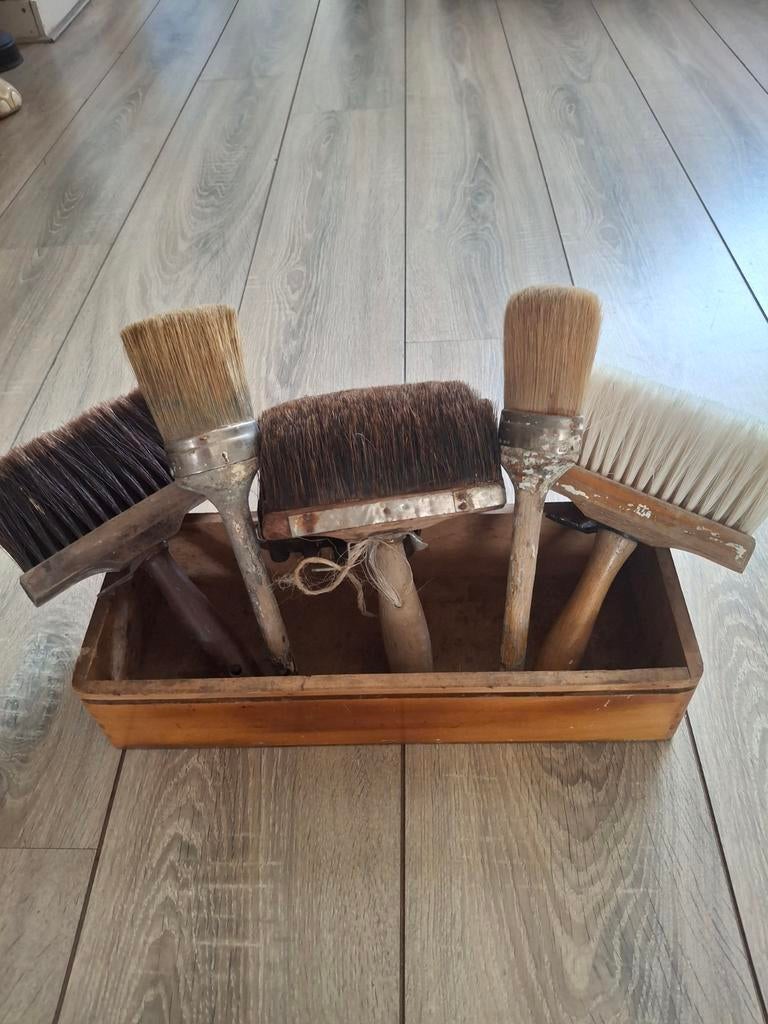 Brocante oude schilderskwasten diverse maten, Antiek en Kunst, Curiosa en Brocante, Ophalen