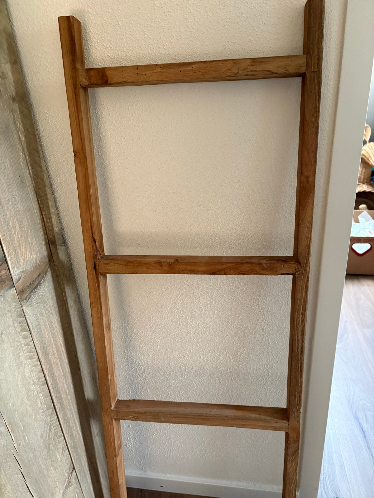 Decoratieve houten ladder - Teak, Ophalen, Hout, Nieuw, Landelijk