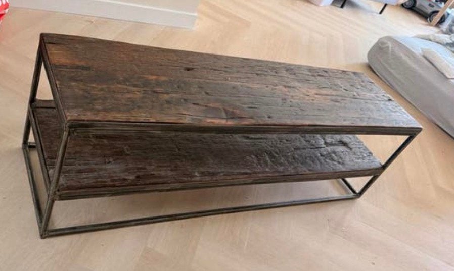 Gave robuuste tv meubel driftwood te koop richmond look, Ophalen, Zo goed als nieuw, Rechthoekig