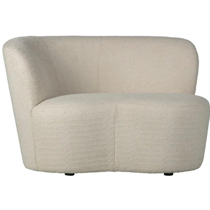Woood fauteuils crème bouclé stof, Ophalen, Zo goed als nieuw, 75 tot 100 cm, Stof