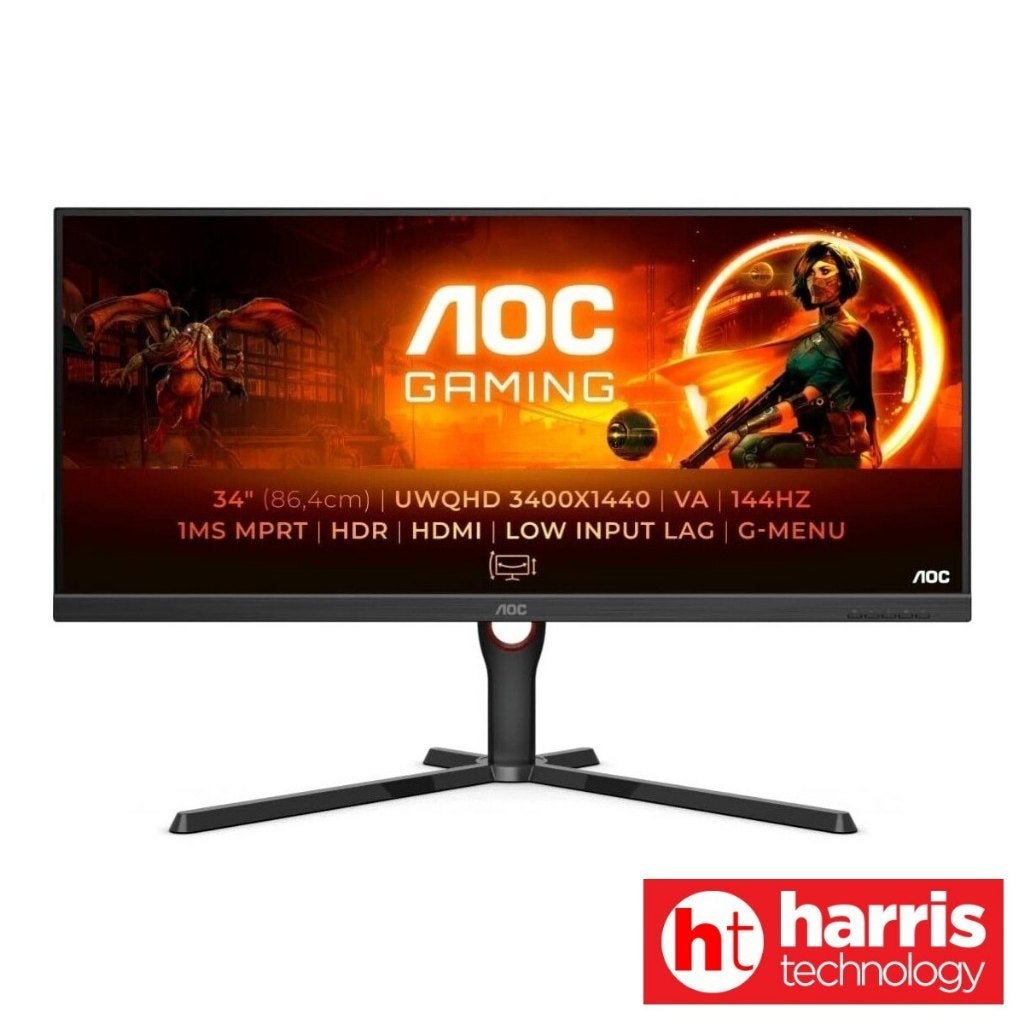 34 inch WQHD Ultrawide Gaming Monitor:2K AOC U34G3XM, 101 t/m 150 Hz, AOC Gaming, VA, Minder dan 1 ms