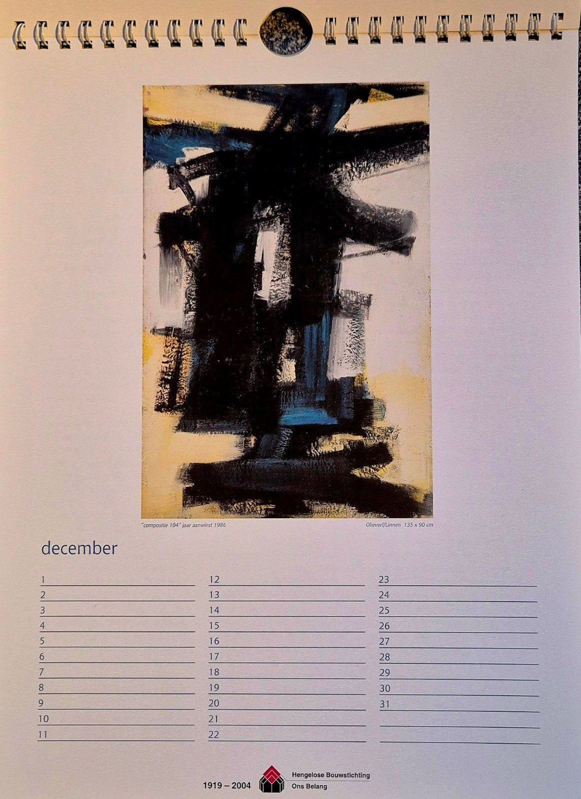 Verjaardagskalender CoBrA kunstschilder Theo Wolvecamp, Ophalen of Verzenden, Maandkalender, Nieuw