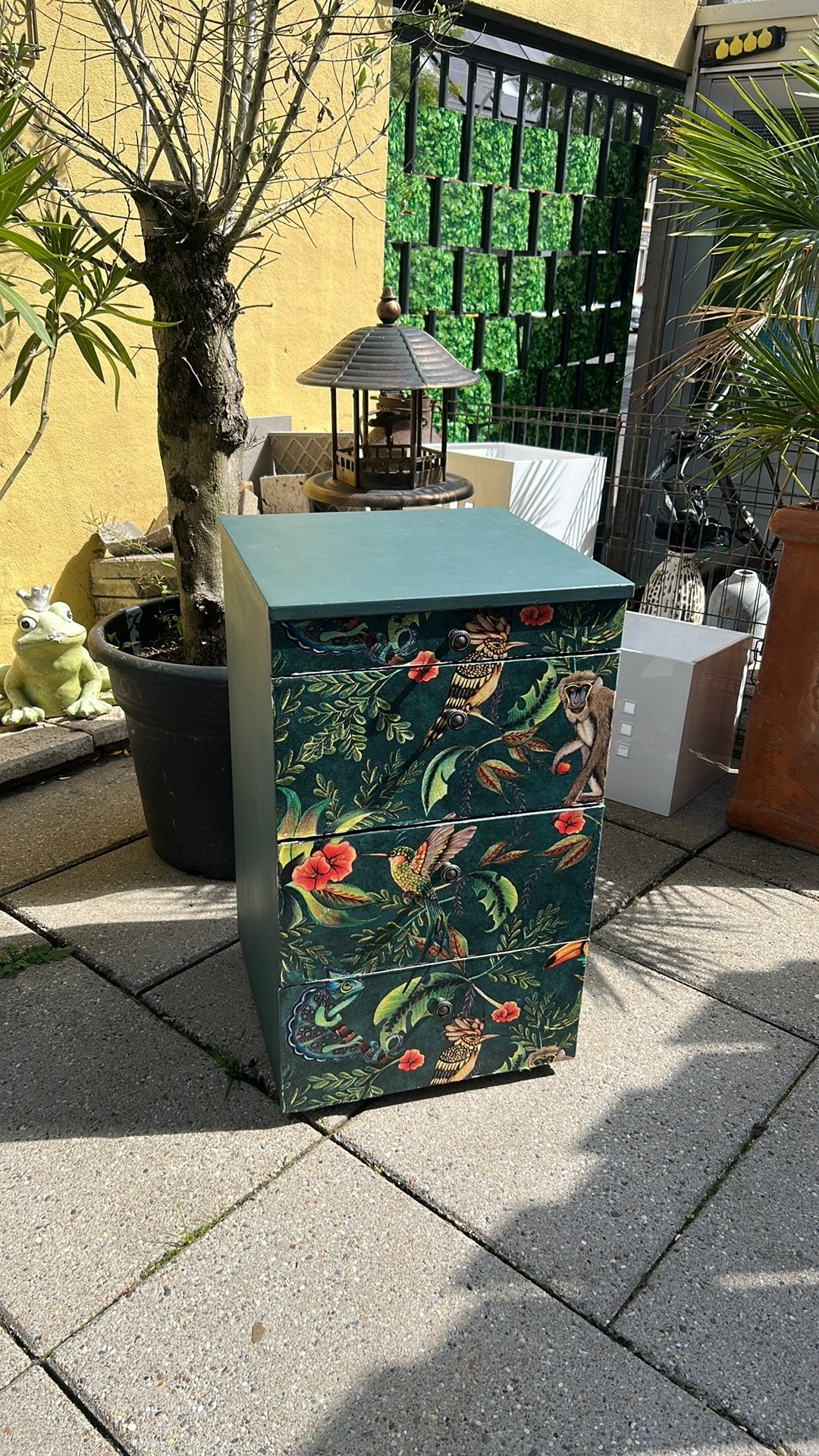 Ladekast groen op wieltjes 41x41x69 cm, Huis en Inrichting, Kasten | Ladekasten, Ophalen, 50 tot 100 cm, Zo goed als nieuw, Minder dan 100 cm