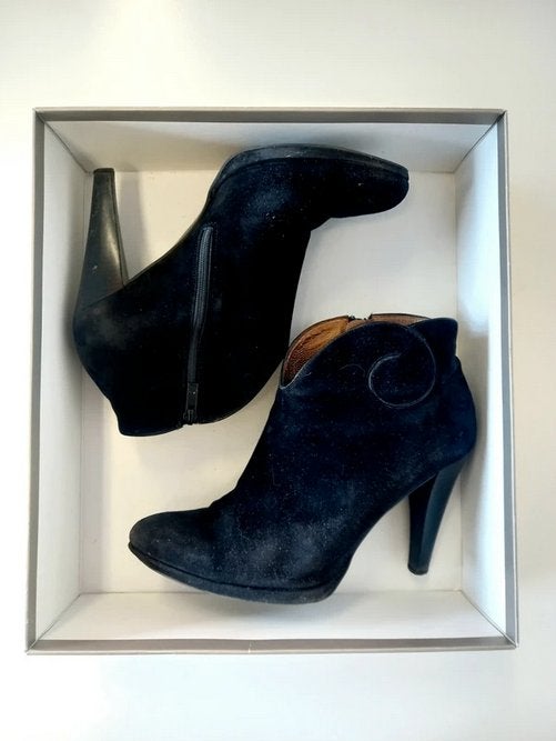 Zwarte suede enkellaarsjes van Peter Kaiser maat 7, Peter Kaiser, Zwart, Lage of Enkellaarzen, Ophalen of Verzenden