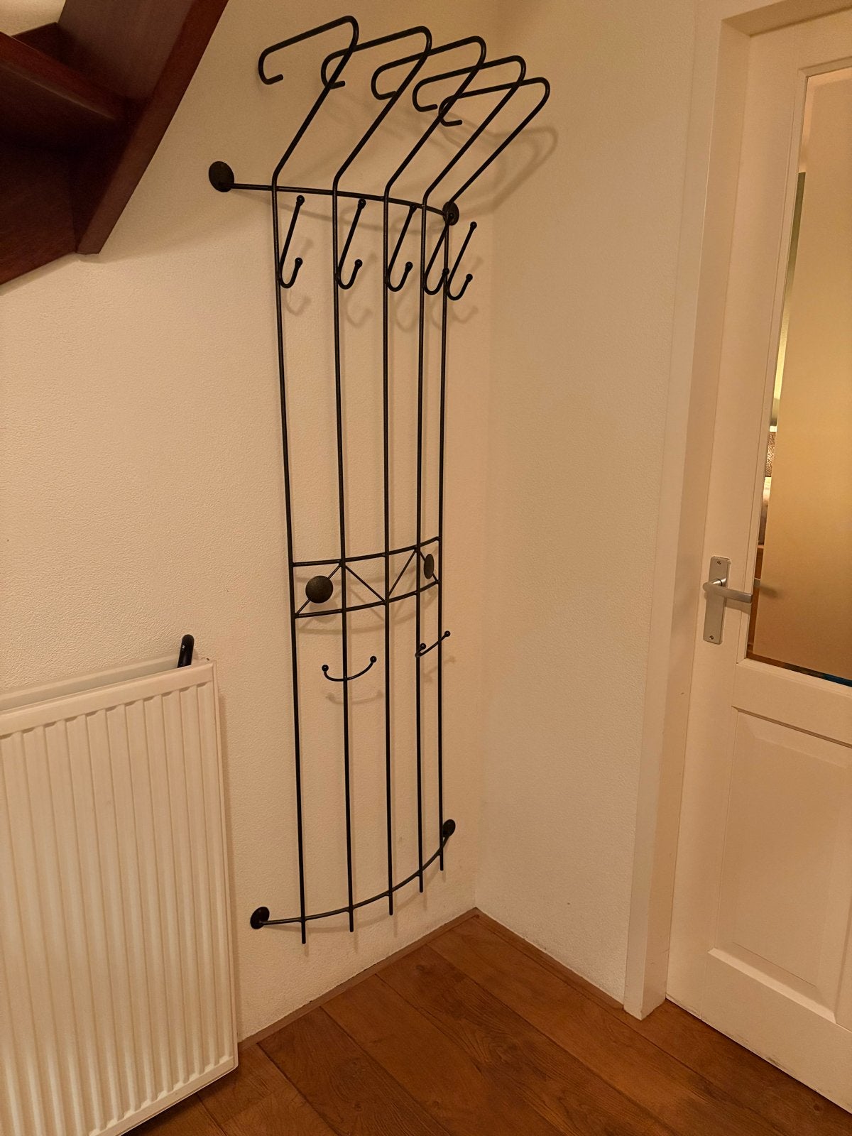 Brons metalen wandkapstok met hoedenrek en haken, Gebruikt, Metaal, 150 tot 200 cm, Ophalen