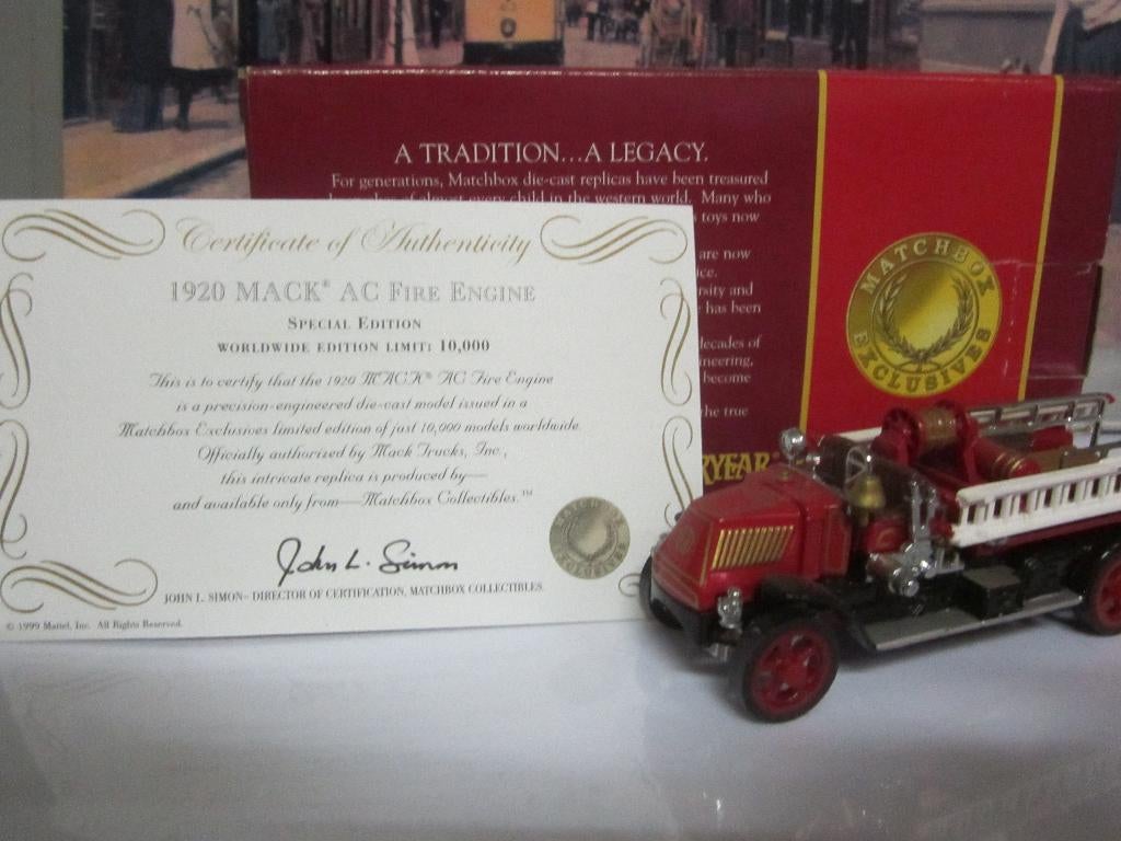 MACK AC Fire Engine 1920, Hobby en Vrije tijd, Modelauto's | 1:43, Ophalen of Verzenden, Nieuw, Auto, Matchbox