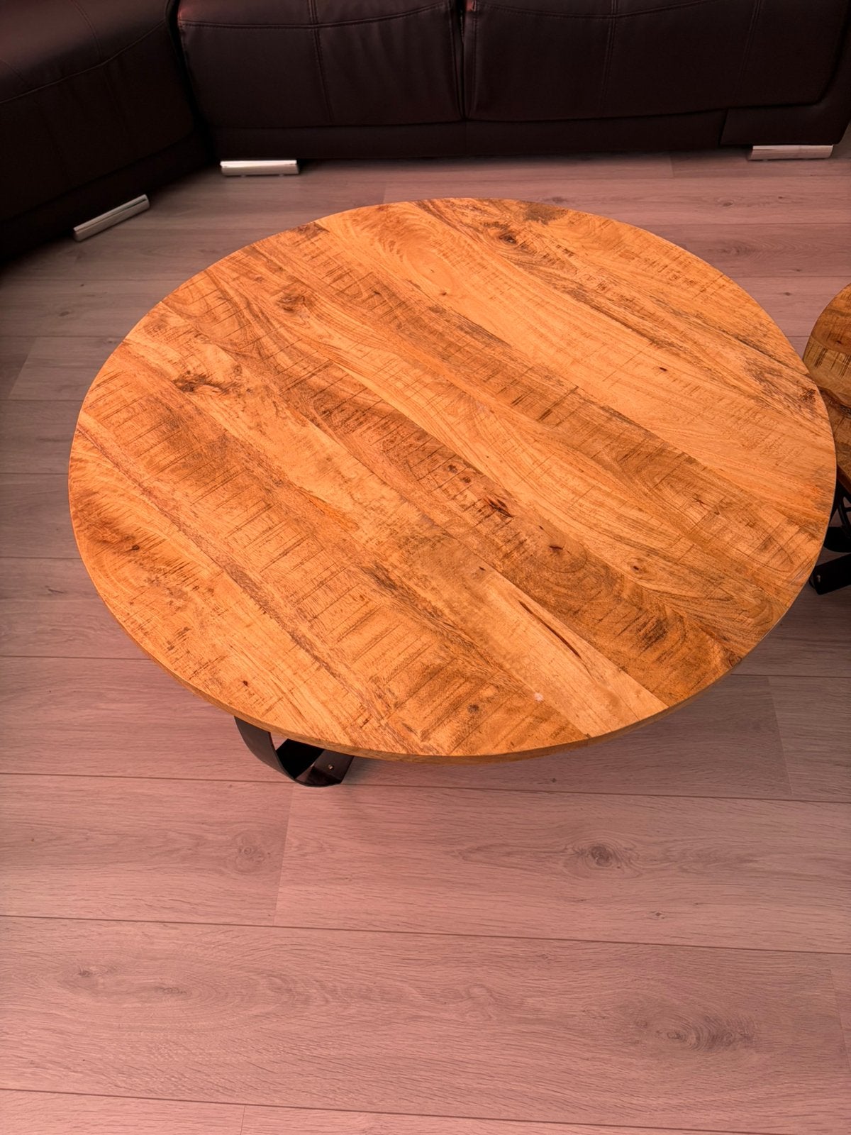 Salontafel mango hout Parras, Ophalen, 50 – 75, Rond, 50 tot 100 cm