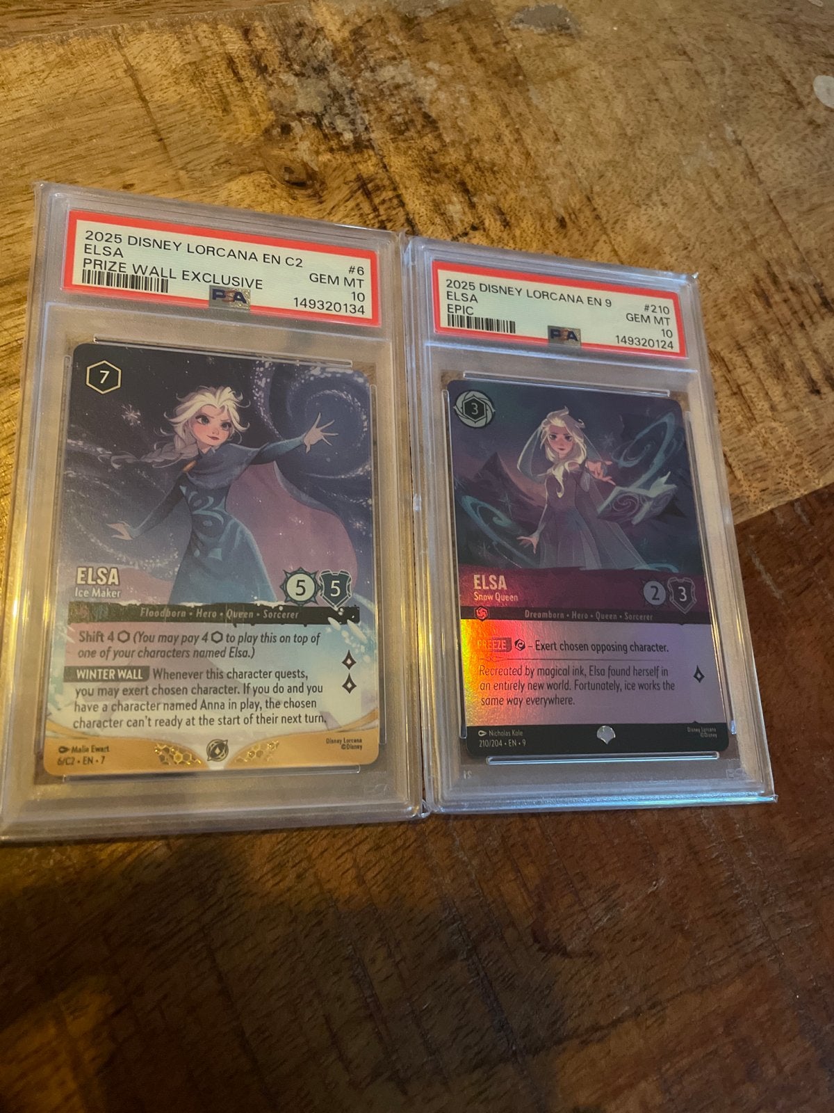 Disney Lorcana Elsa PSA 10 Gem Mint Kaarten (2 stuks), Ophalen of Verzenden, Zo goed als nieuw, Meerdere kaarten
