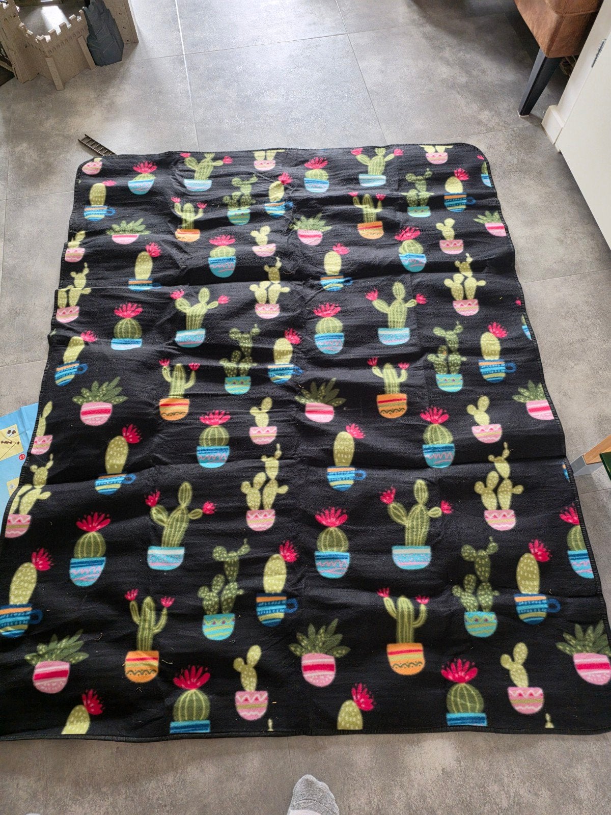 Picknickkleed met cactusprint - 130x160 cm, Ophalen of Verzenden