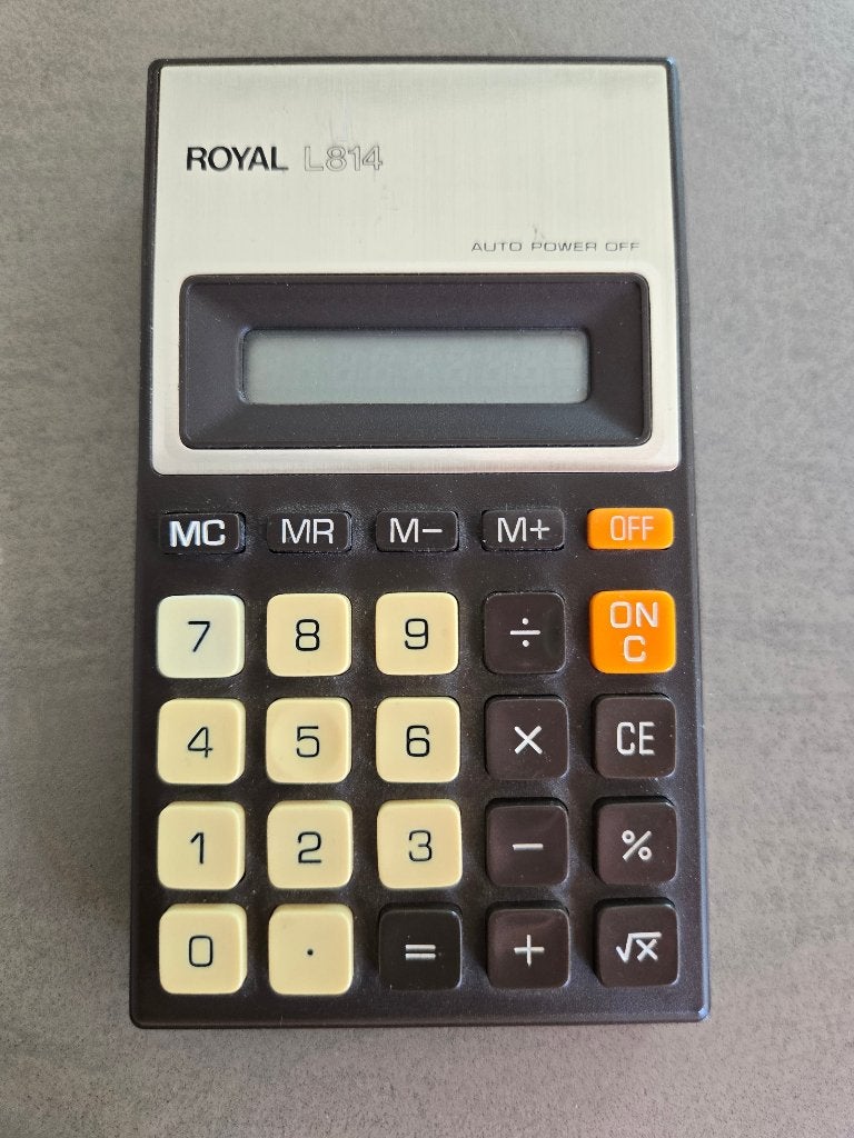 Rekenmachine Royal L814 Vintage div functies goedwerkend LCD, Ophalen of Verzenden, Gebruikt