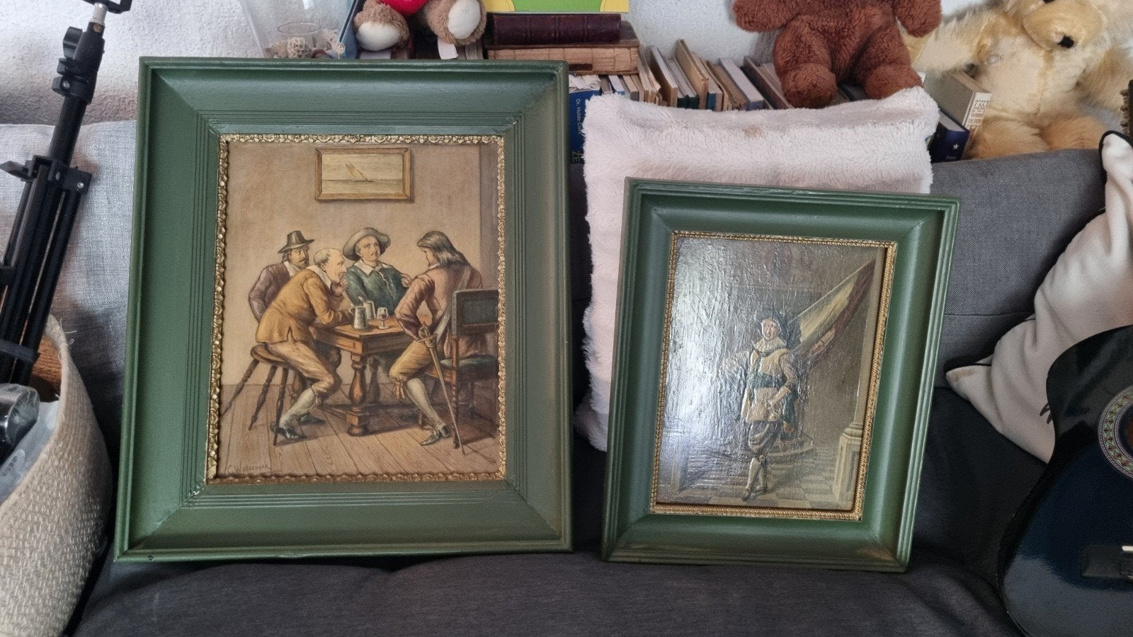2 Nostalgische Schilderijen - Onbekende Schilder, Ophalen of Verzenden
