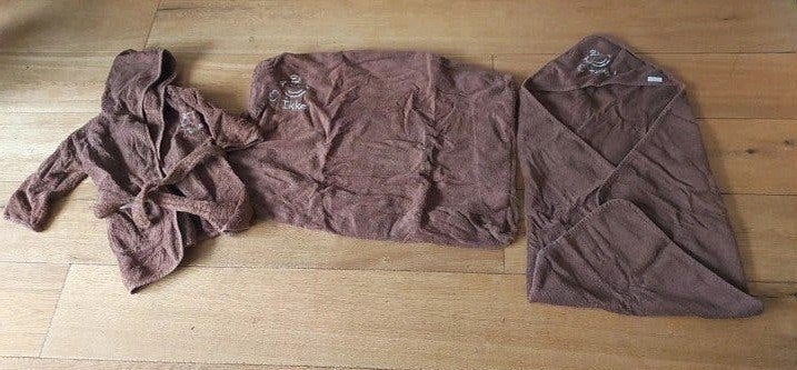 set van  Prénatal voor baby: badcape, badjas en covermatras, Kinderen en Baby's, Ophalen of Verzenden, Gebruikt