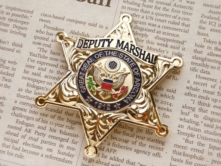 Deputy Marshal Ster Badge Agent Politie USA Sheriff Broche, Verzenden, Nieuw