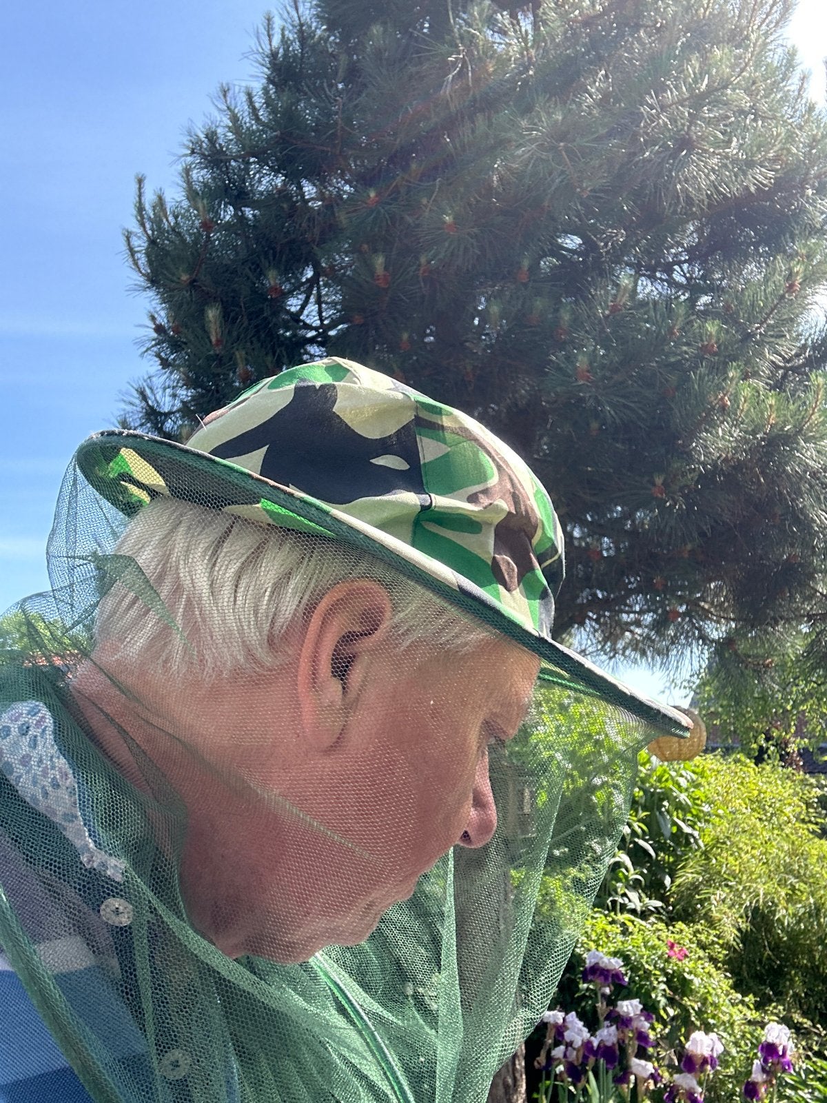 Zonnehoed met muggengaas - Camouflage, Kleding | Heren, Hoeden en Petten, Ophalen of Verzenden, Nieuw, One size fits all, Hoed