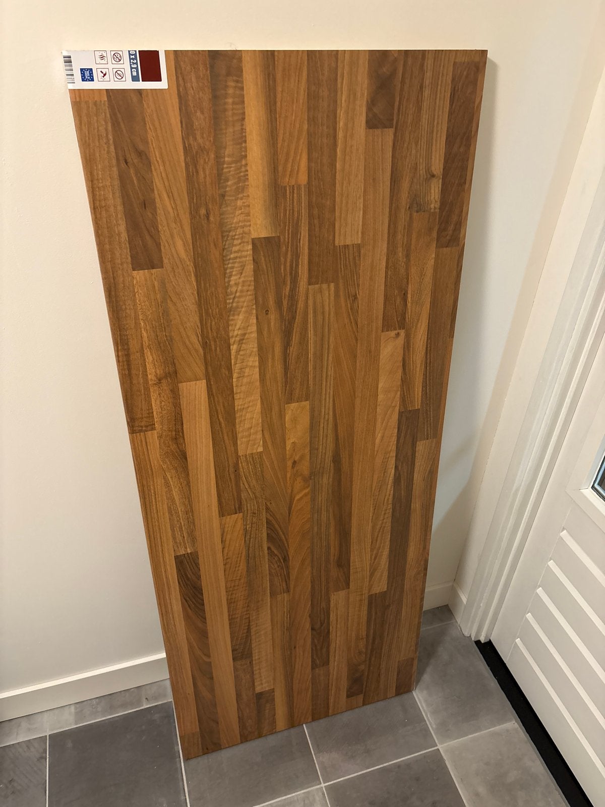 Notenhout aanrechtblad met kantenband (145x60cm), Ophalen, Nieuw, Hout, Bruin