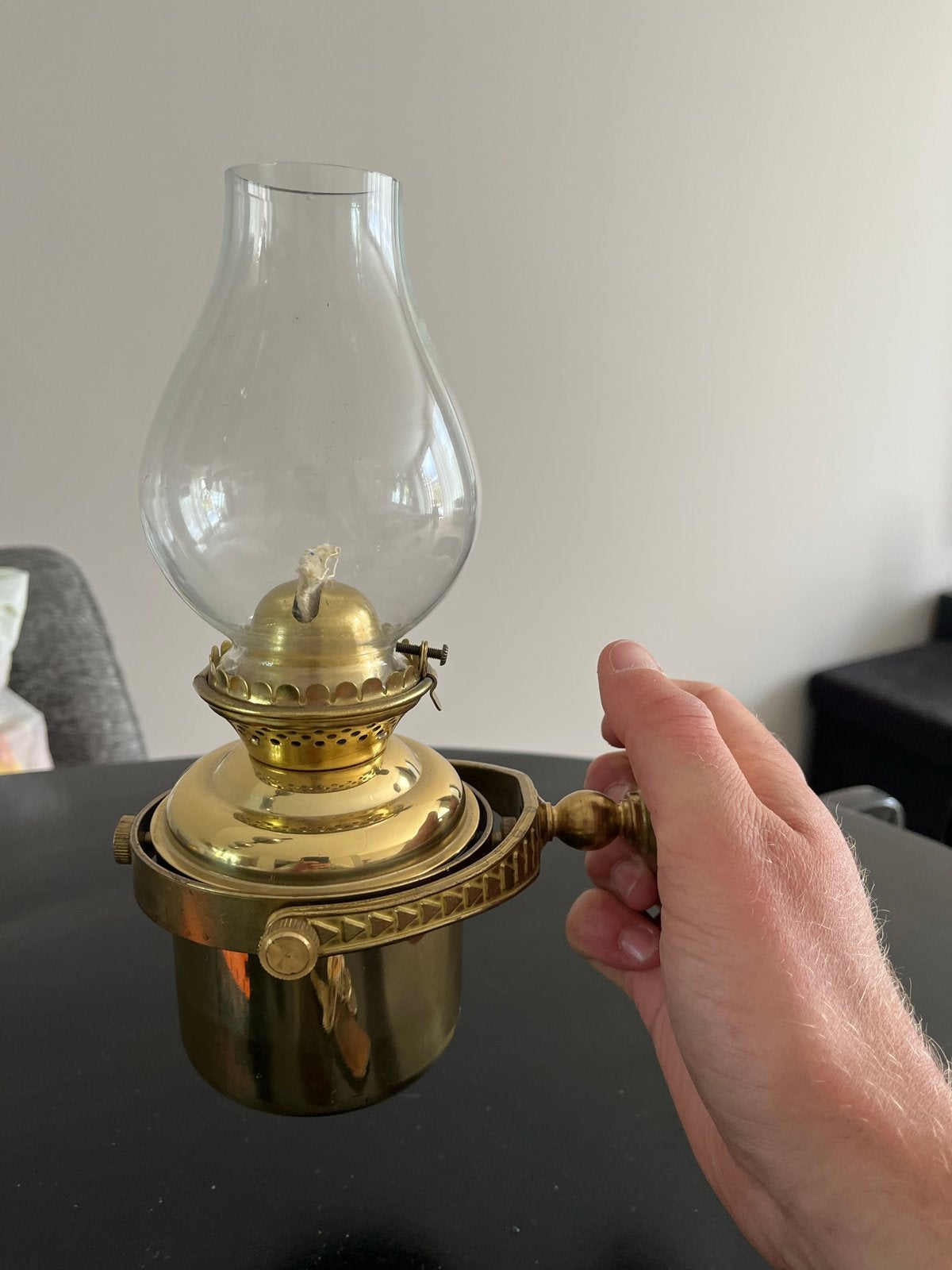 Antieke Messing Olielamp - Scheepslamp - Made in Holland, Ophalen of Verzenden