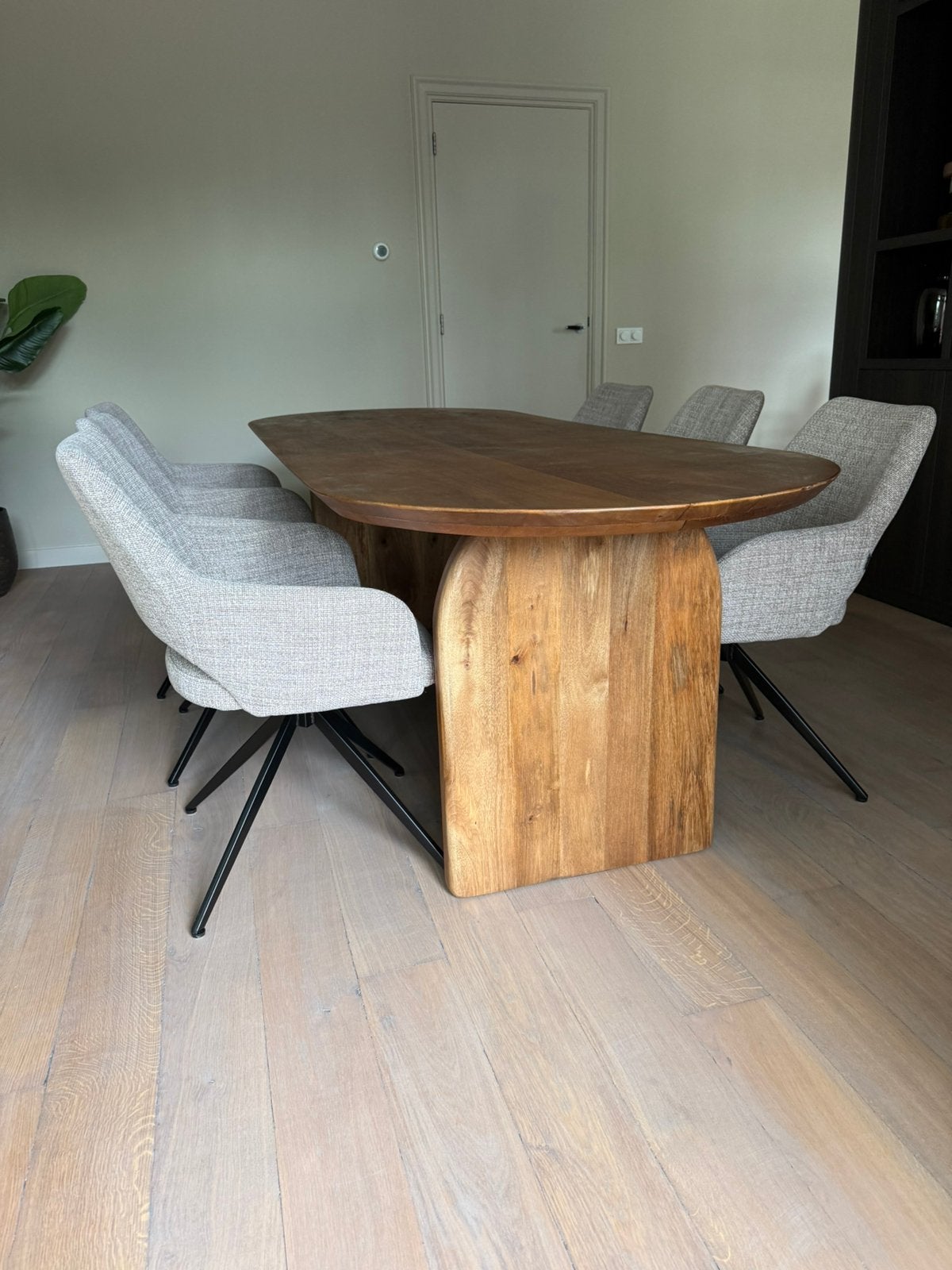 Eettafel mangohout, Huis en Inrichting, Tafels | Eettafels, Ophalen, 200 cm of meer, 50 tot 100 cm, Zo goed als nieuw