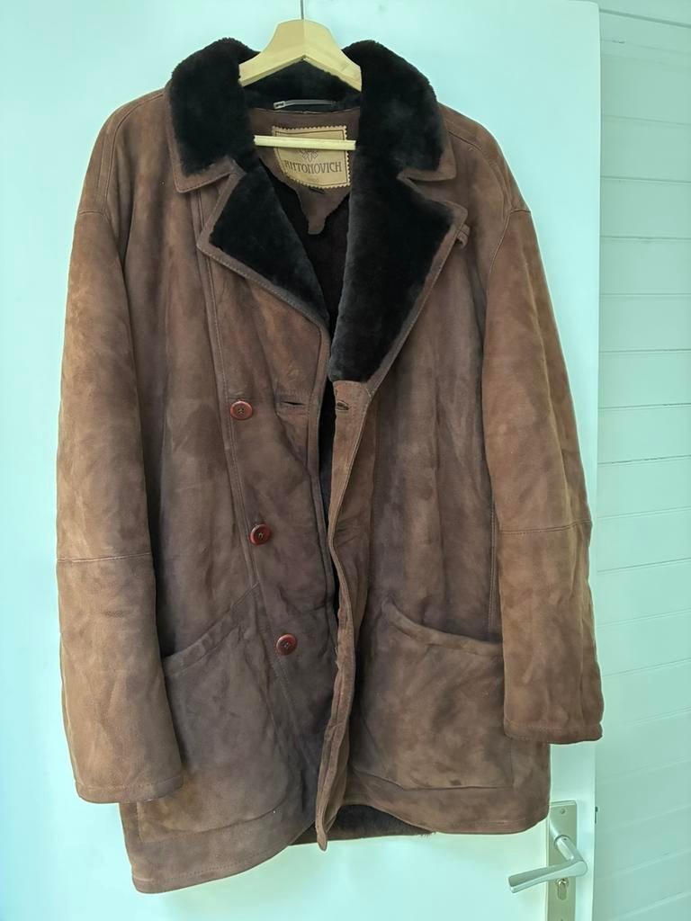 Shearling jas donkerbruin, Ophalen of Verzenden, Gedragen, Maat 42/44 (L), Bruin