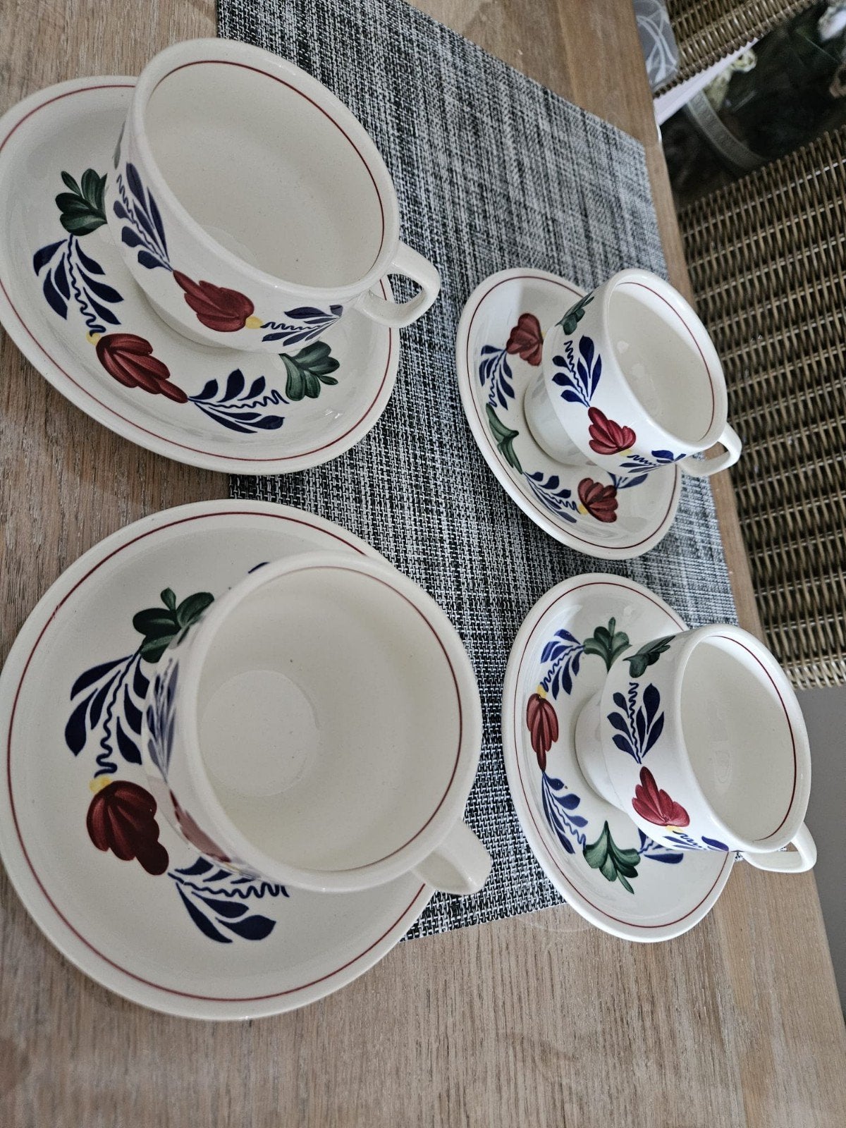 4 kop en schotels van boerenbont NIEUW, Huis en Inrichting, Ophalen of Verzenden
