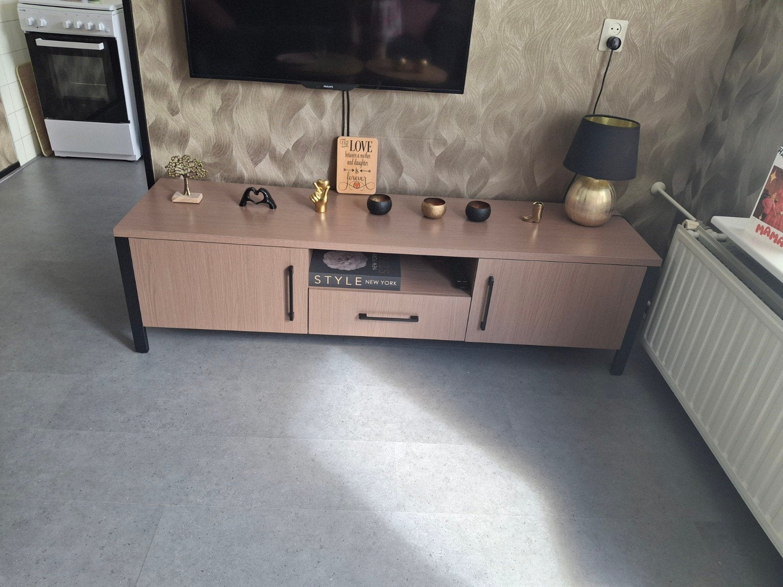 Zgan licht bruin dressoir met soft close deurtjes, Ophalen