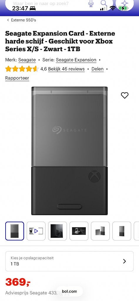 Seagate Expansion Card - Externe harde schijf Xbox 1TB