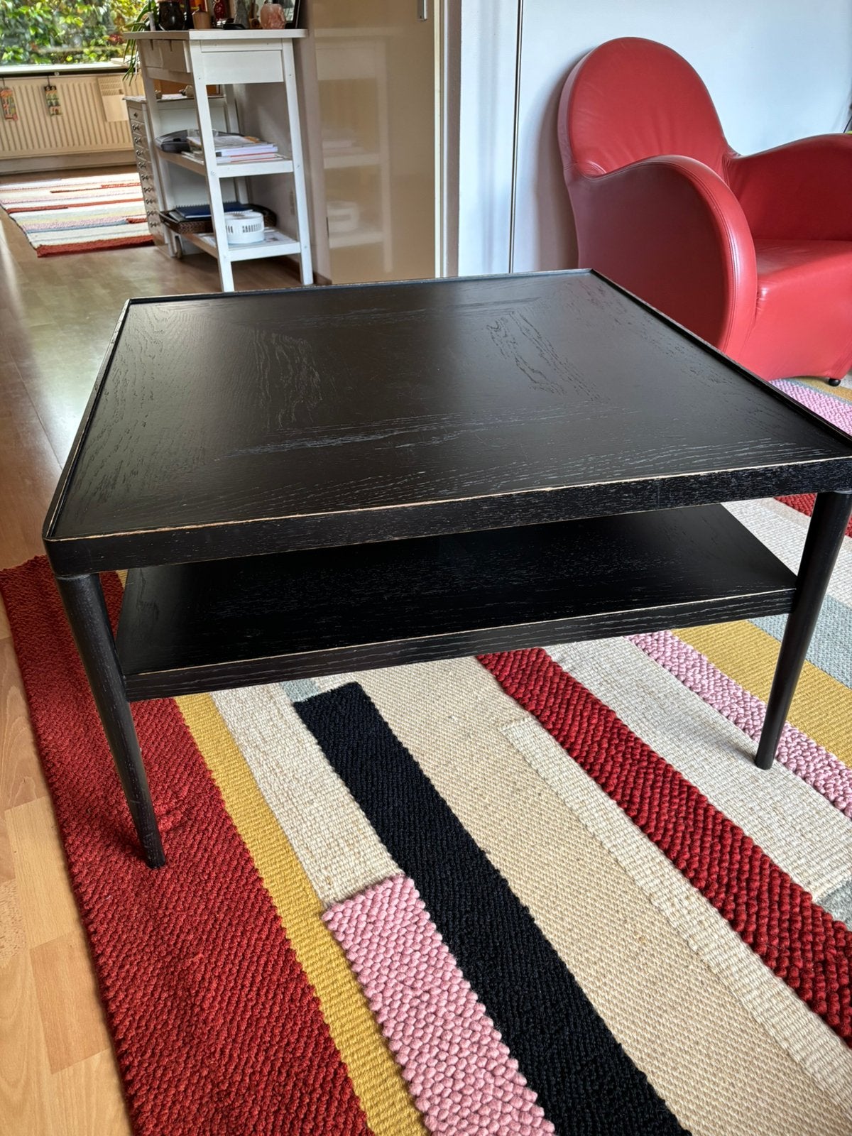Ikea koffietafel salontafel Stockholm zwart, Ophalen, Gebruikt, 50 tot 100 cm, Vierkant