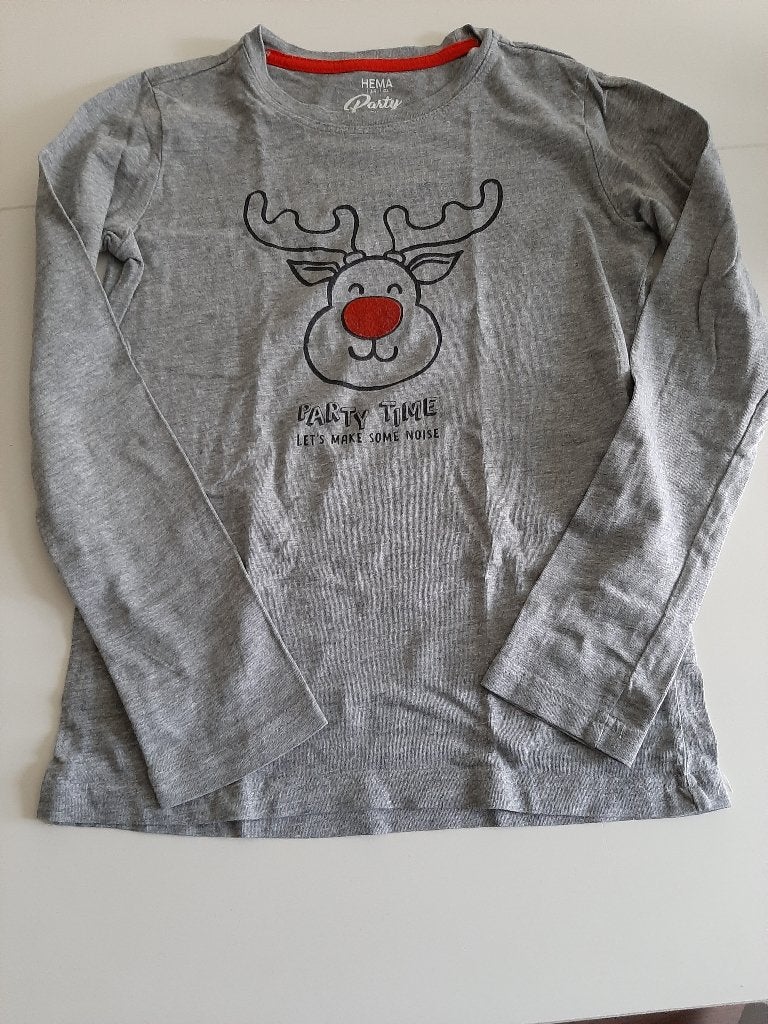 Shirt, Hema, kerst, maat 134-140, hele nette staat!!! , Ophalen of Verzenden, Zo goed als nieuw, Jongen of Meisje, Shirt of Longsleeve