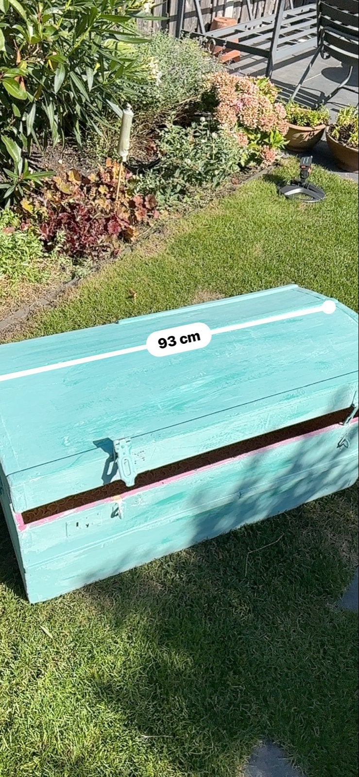 Boho Ibiza Stijl Kist - Turquoise/Blauw, Ophalen, Minder dan 50 cm, Gebruikt, 50 tot 100 cm