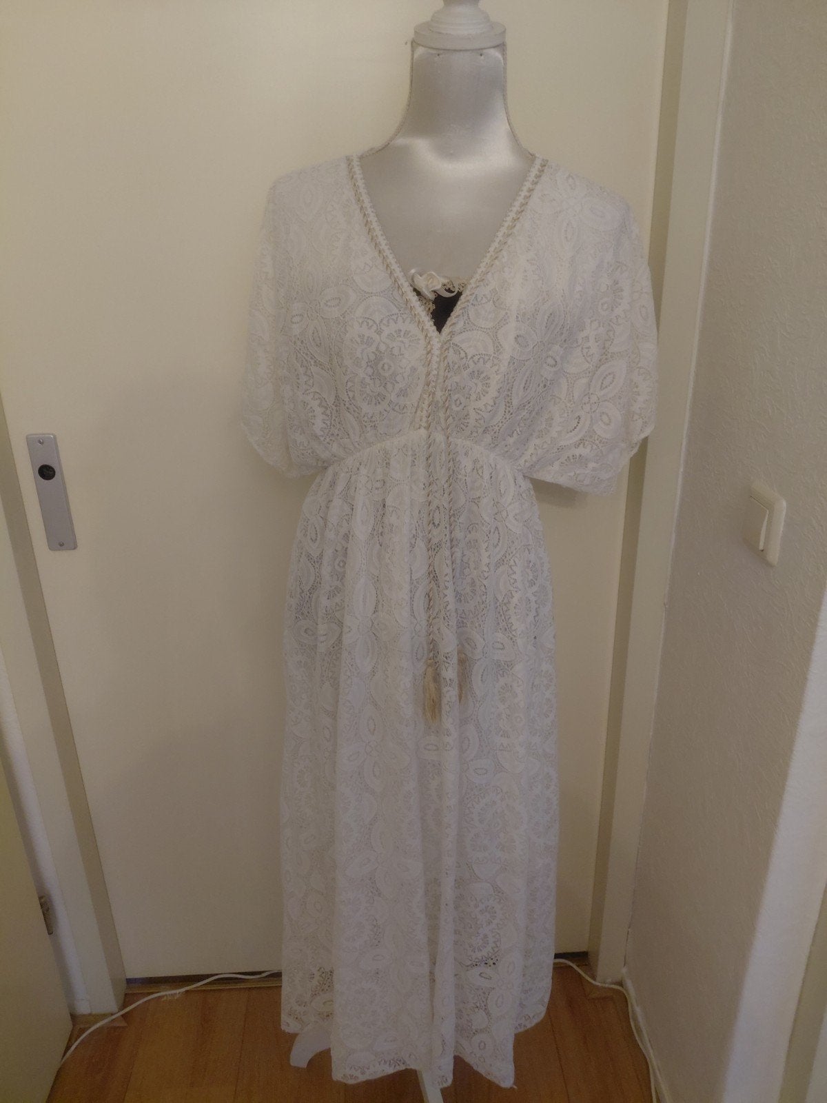 lange jurken, Ophalen, Wit, Maat 46/48 (XL) of groter, Nieuw