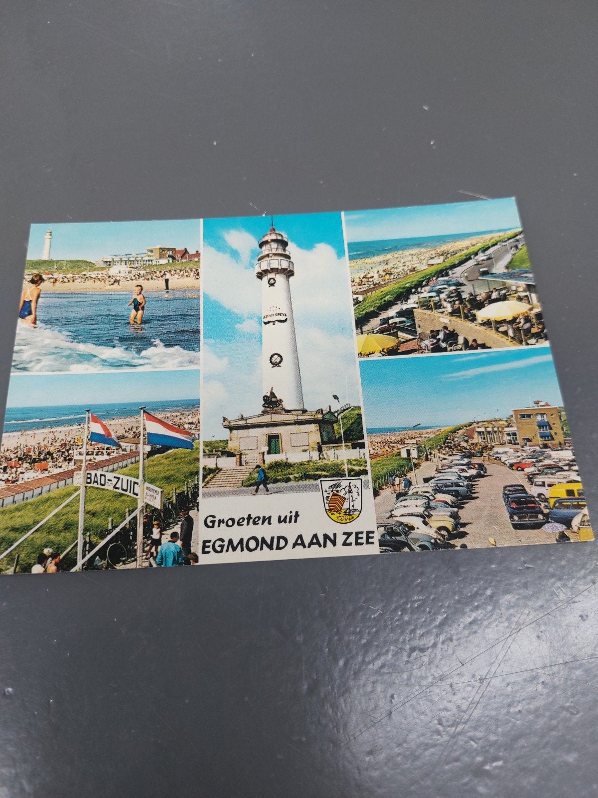 Ansichtkaart Groeten uit Egmond aan Zee - Vuurtoren, Ophalen of Verzenden, 1960 tot 1980, Ongelopen, Noord-Holland