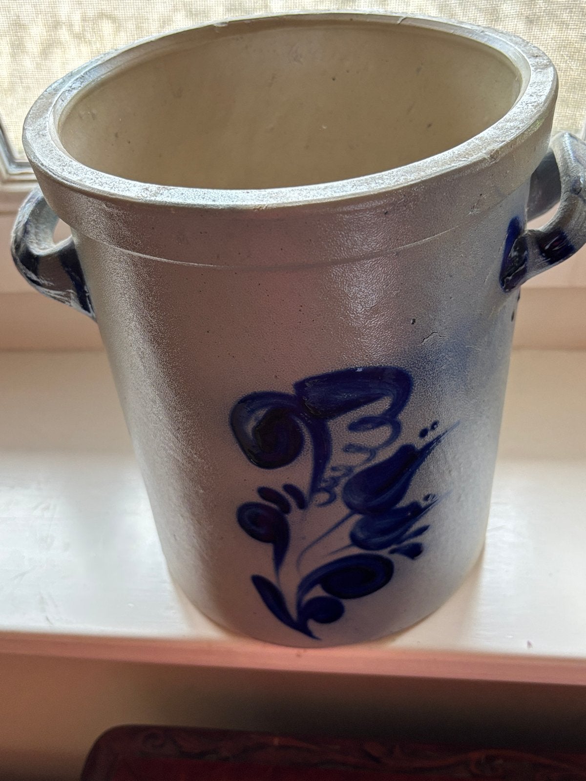 Grote Keulse pot met blauw decor, licht beschadigd, Ophalen of Verzenden