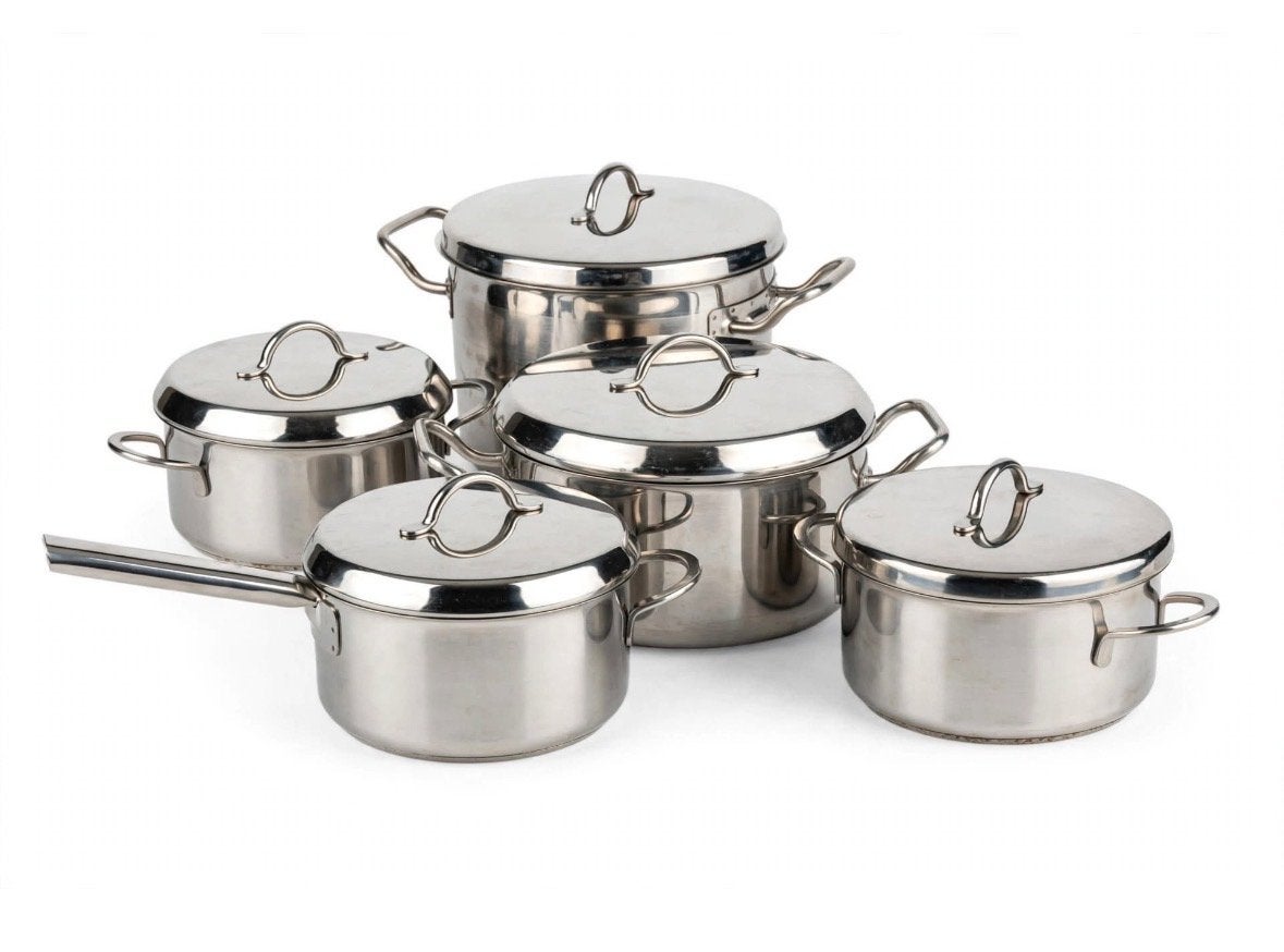 Sigg Pannenset met Deksel - 5-delig, Gebruikt, Met deksel, Pannenset, Ophalen of Verzenden