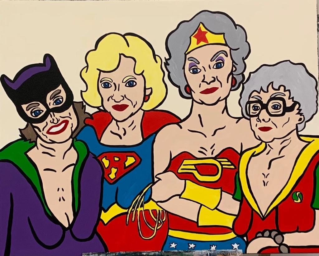 Popart Golden Girls, Ophalen, Oorspronkelijke maker, Nieuw, Schilderij