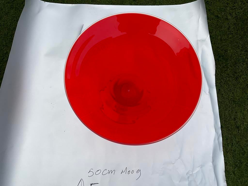 Groot rood glas vaas, Huis en Inrichting, Woonaccessoires | Vazen, Ophalen of Verzenden, Minder dan 50 cm, Rood, Glas