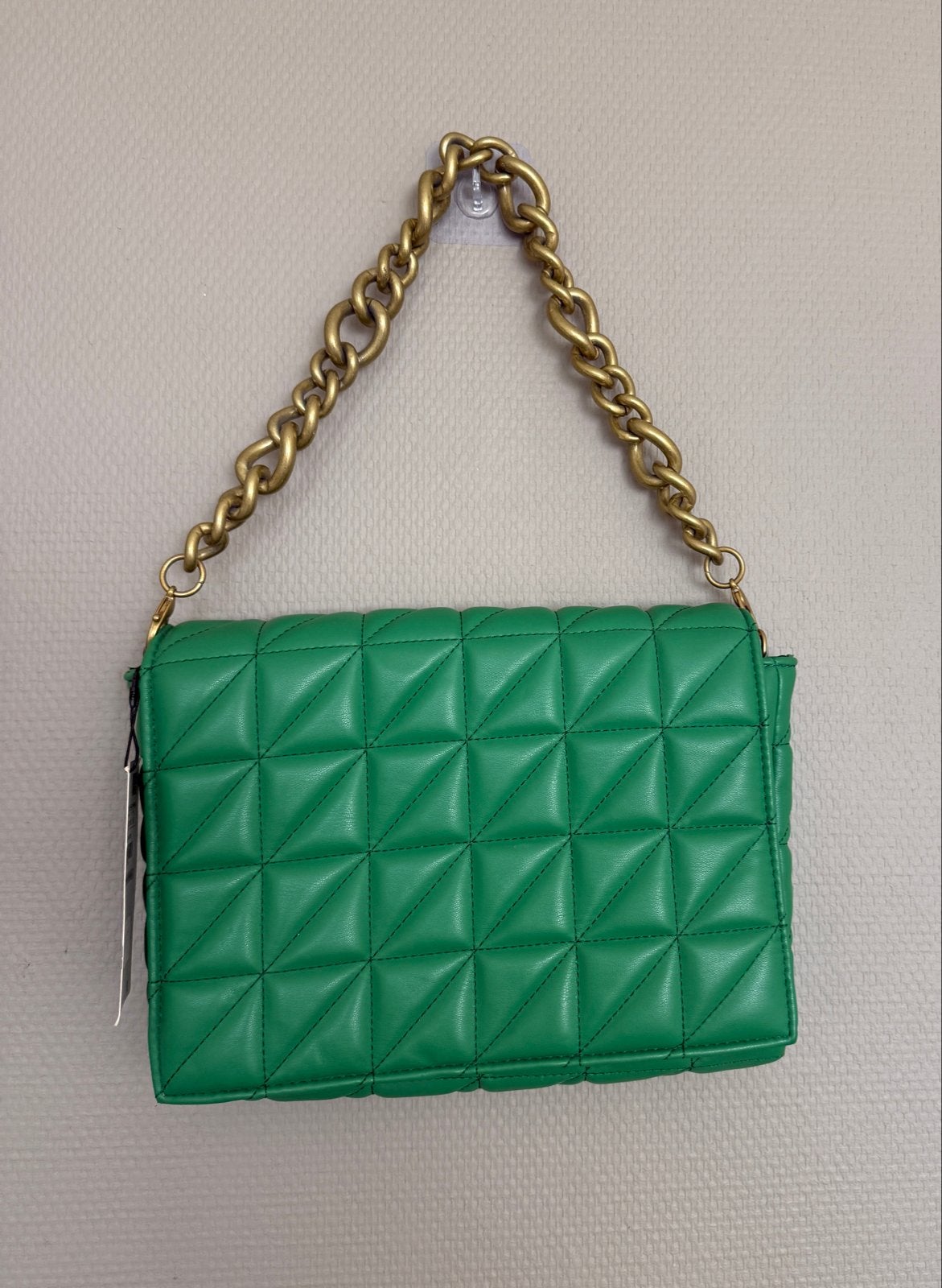 Zara Gewatteerde Groene Schoudertas met Gouden Ketting, Ophalen of Verzenden, Nieuw, Groen, Schoudertasje