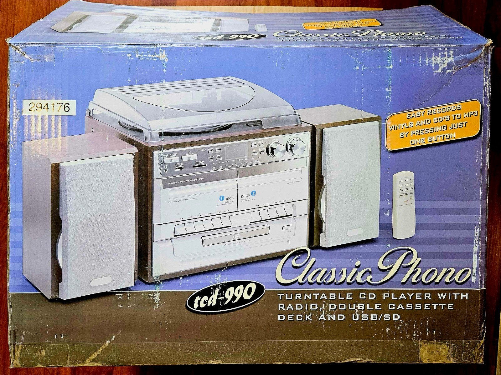 Classic Phono TCD-990 Draaitafel CD Cassette Radio Systeem, Overige merken, MP3-aansluiting, Nieuw, Ophalen of Verzenden