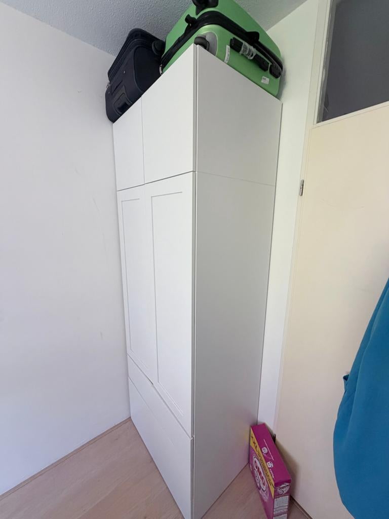 Witte IKEA PAX kast met deuren en lades, Ophalen, 200 cm of meer, 50 tot 100 cm, Zo goed als nieuw