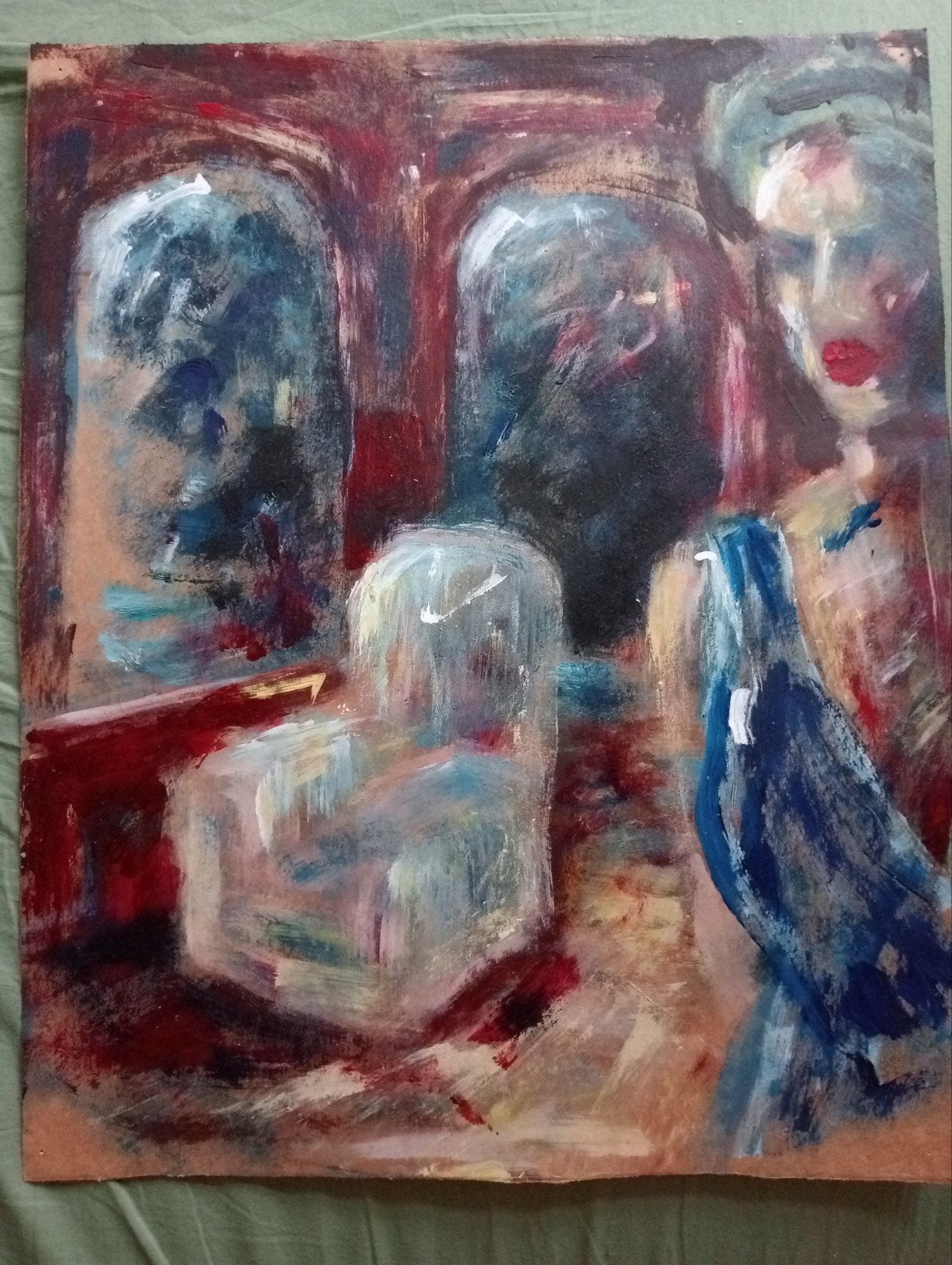 Vrouw in een Blauwe jurk jaren 90, Ophalen of Verzenden