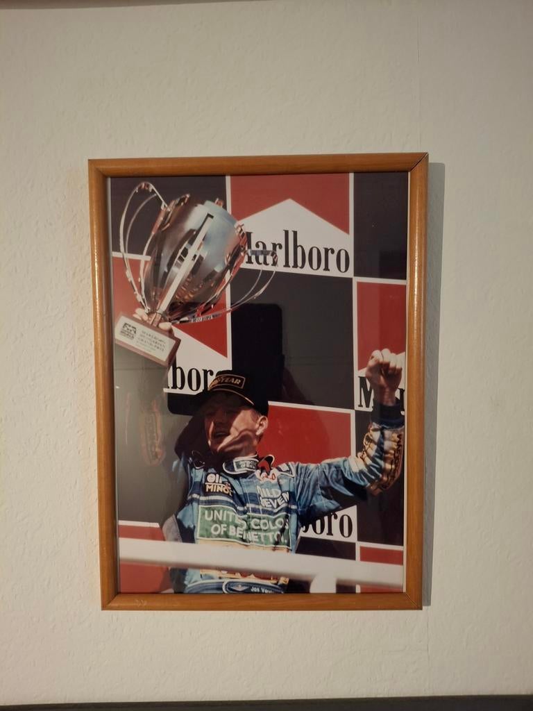 Jos Verstappen Benetton B194 1994 podium foto GP Hongarije, Ophalen of Verzenden, Zo goed als nieuw, Formule 1