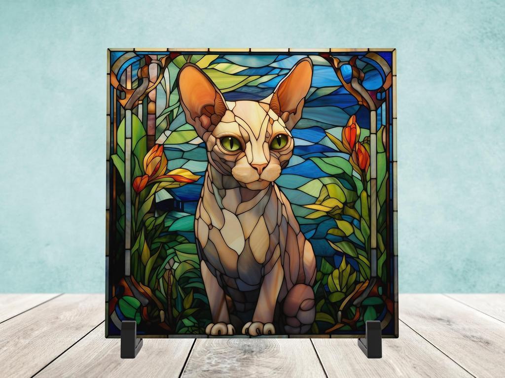Sphynx Glas in lood tegel incl houder, Ophalen of Verzenden, Nieuw