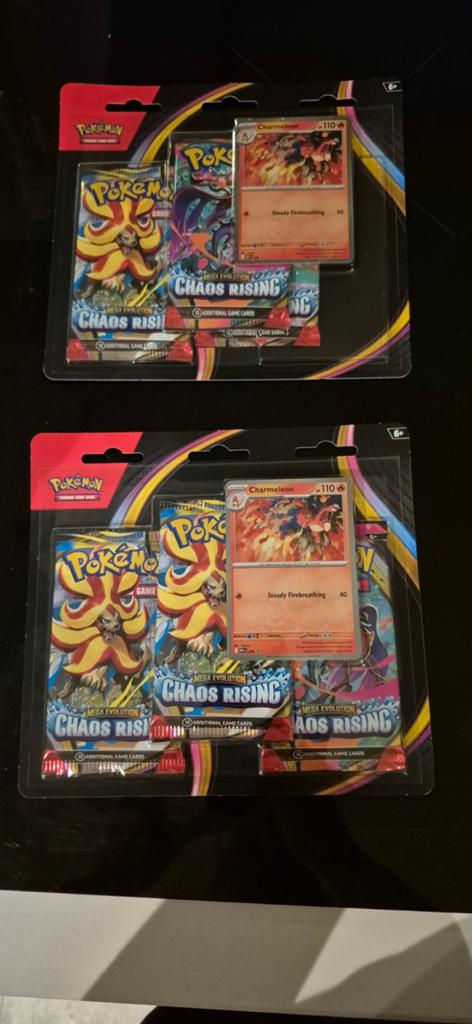 2x Pokémon TCG Mega Evolution Chaos Rising Blister Packs, Ophalen of Verzenden, Nieuw, Booster