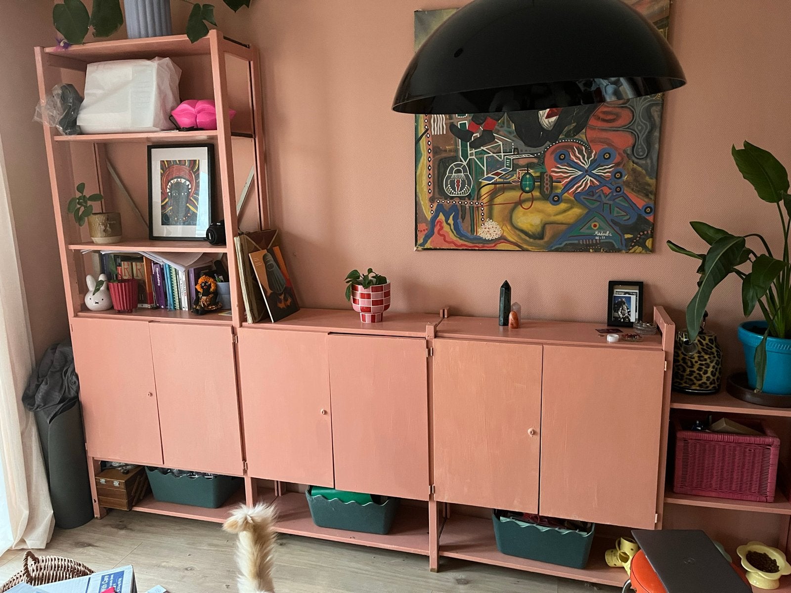 GRATIS Lundia kast onderdelen - zalmroze geverfd, Huis en Inrichting, Ophalen, Gebruikt, 100 tot 150 cm, 200 cm of meer