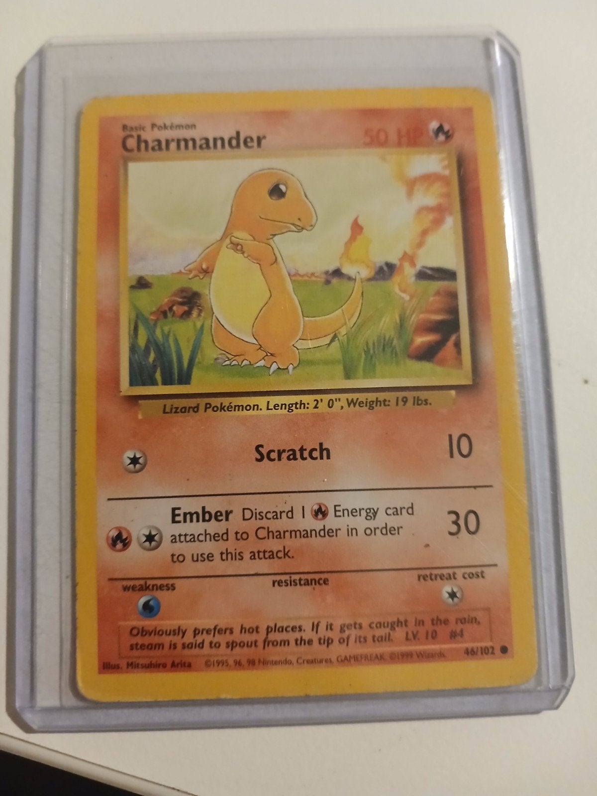 Pokémon Kaart Charmander 46/102 Base Set, Hobby en Vrije tijd, Verzamelkaartspellen | Pokémon, Ophalen of Verzenden, Gebruikt