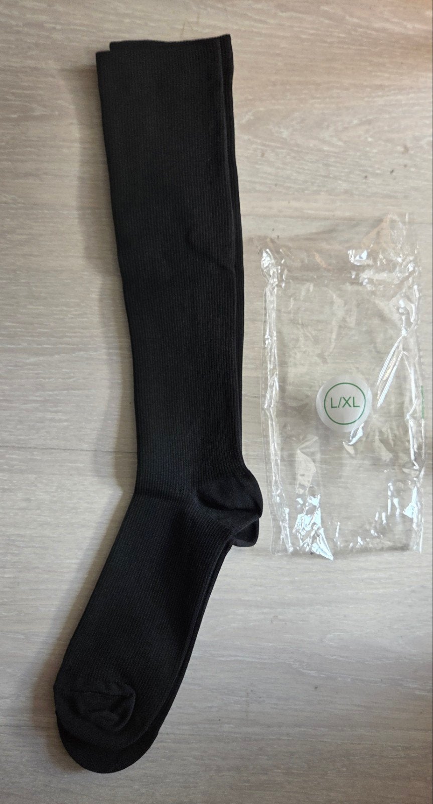 Nieuw, zwarte compressiekousen L/XL, Sokken en Kniesokken, Zwart, Nieuw, Overige maten