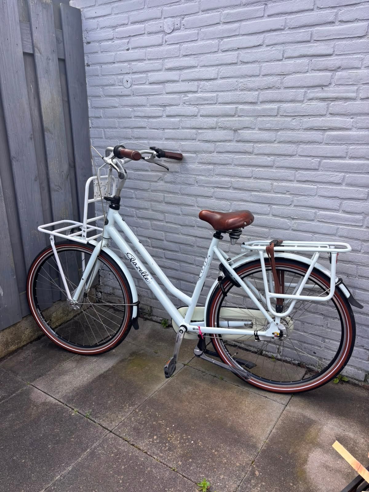 D54 Gazelle Miss Grace transportfiets met bruine accenten, Ophalen, Versnellingen, Gazelle, 53 tot 56 cm